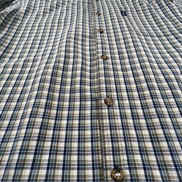 Columbia XCO Button Down Shirt Mens Sz Large Checker Long Sleeve Blues Greens - Picture 10 of 10